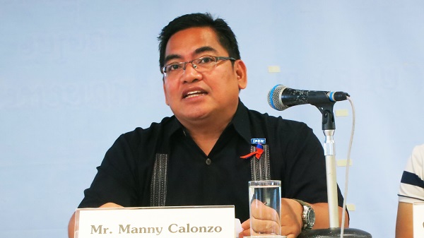 Manny Calonzo, IPEN Co-Chair, at press conference (Photo by TCIJ)