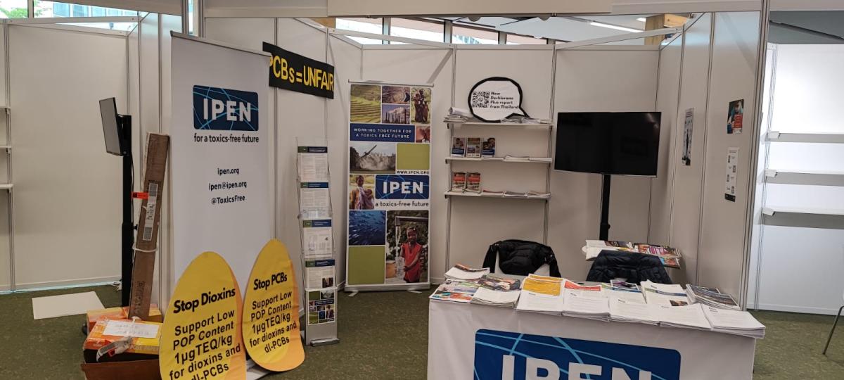A photo of IPEN's booth at BRS COP