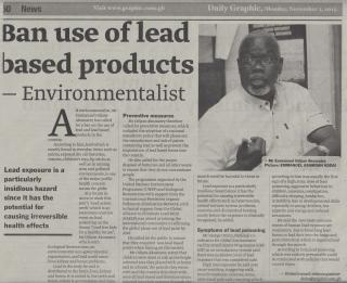 Ban use of lead based products