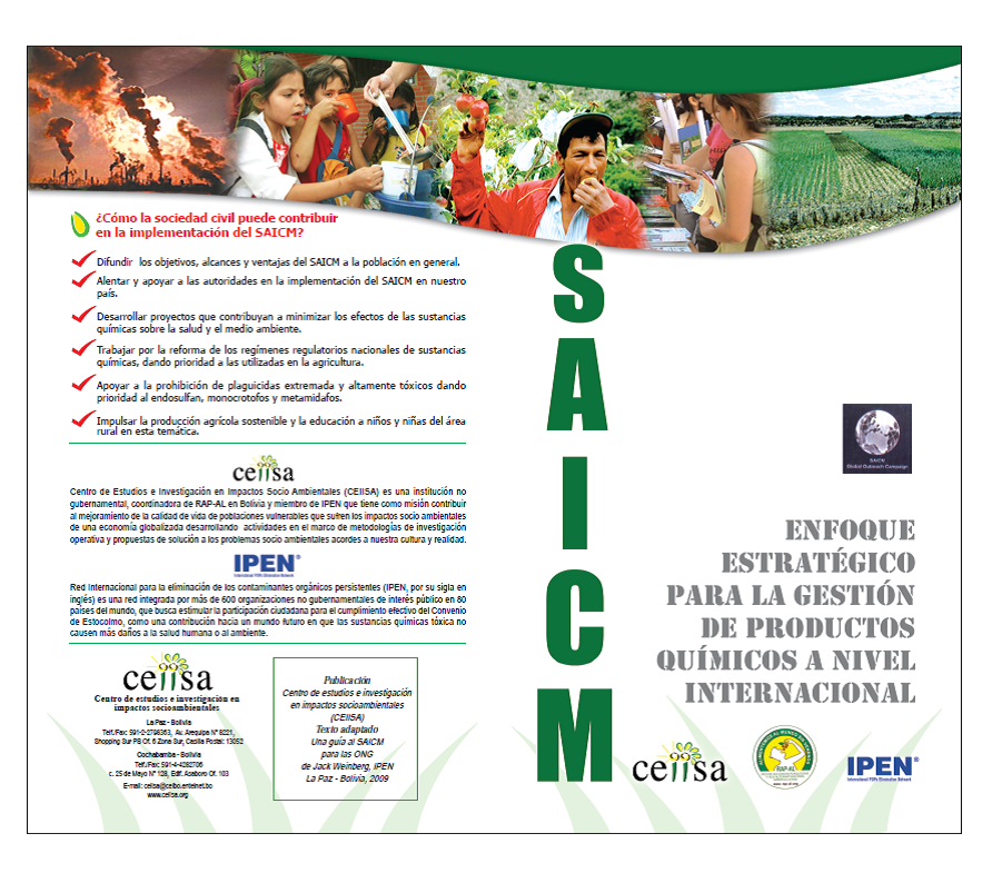 Cover of a brochure about SAICM that CEIISA produced 