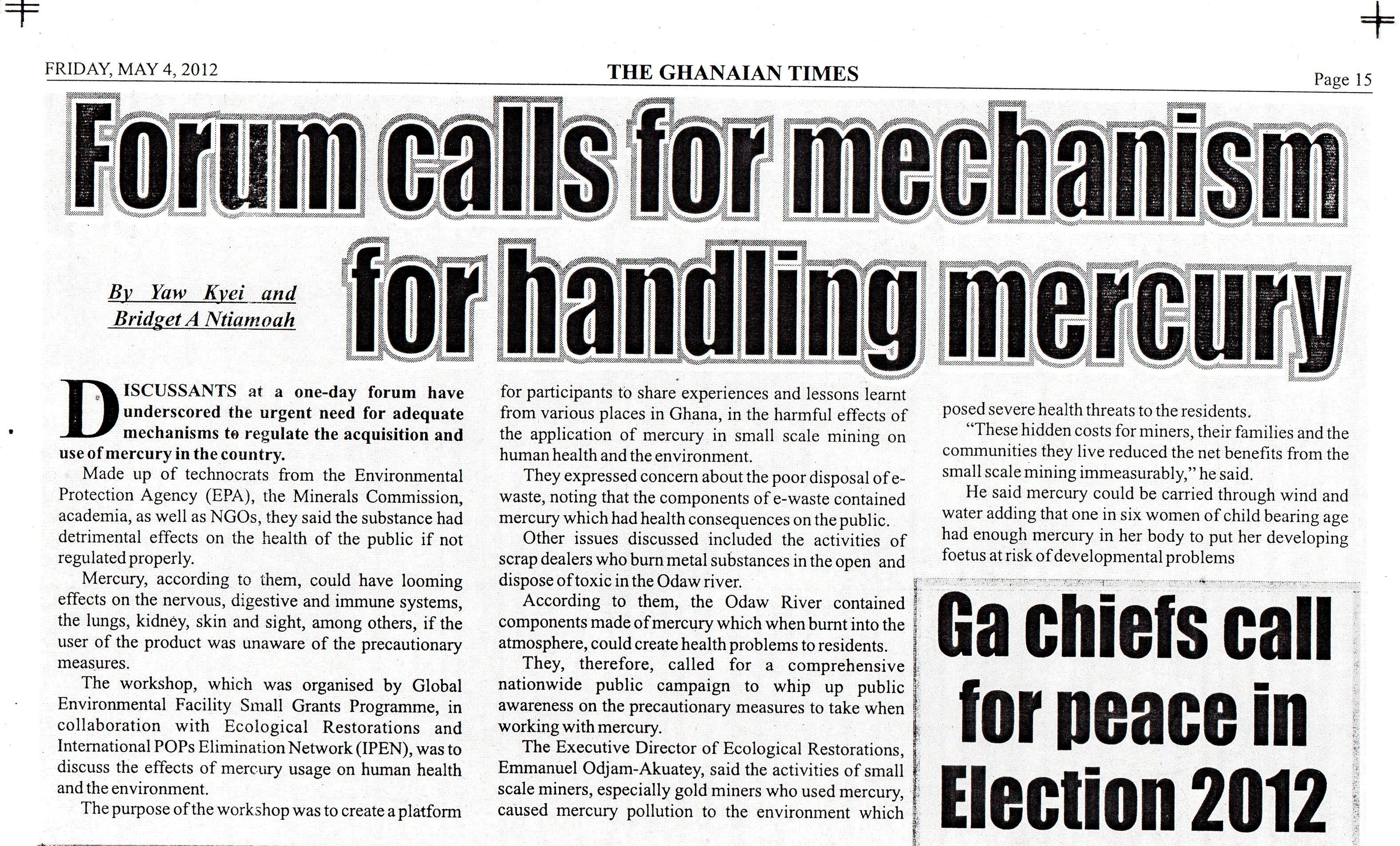 ER Ghanaian Times news article