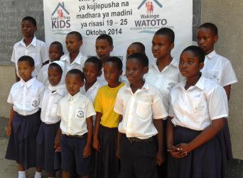 Group of students at the primary school in Tanzania