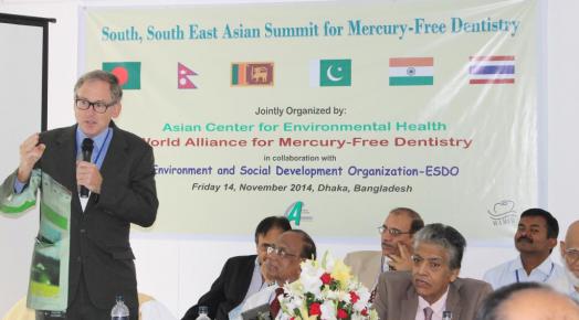 Charlie Brown, President of World Alliance for Mercury Free Dentistry, speaking at the summit