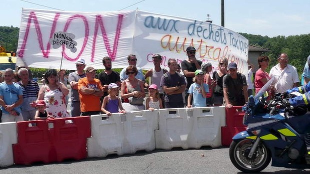 French protesters at the Tour de France