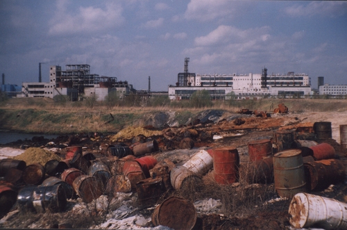 Chemical waste landfill in industrial zone
