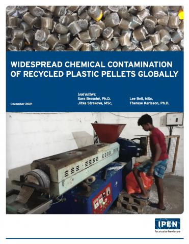 Widespread chemical contamination of recycled plastic pellets globally