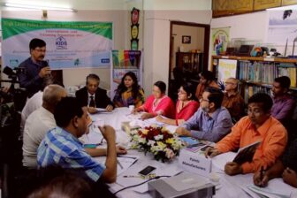 Dr. Shahriar Hossain, Secretary General of ESDO, delivering the introductory speech at the policy dialogue