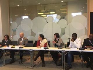 Gertrude Sahler (SAICM President), Joe DiGangi (IPEN), Semia Gharbi (AEEFG), Jasminka Randelovic (ALHem), Gilbert Kuepouo (CREPD) and Silvani Mng'anya (AGENDA)