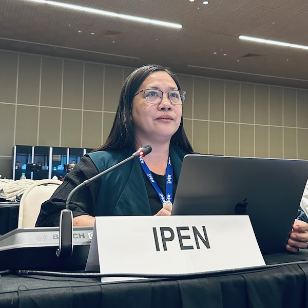 Chinkie Peliño-Golle speaking at GFC OEWG-1
